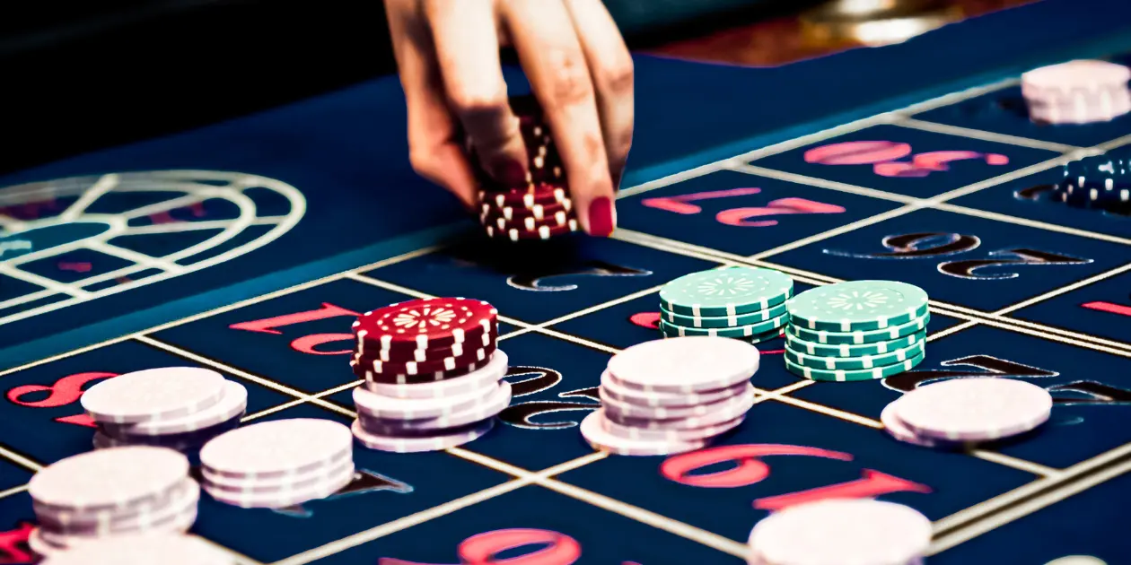 Casino Security- Upclose Shot of Person Placing Chips